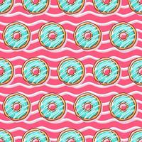 Colorful donuts illustration seamless pattern