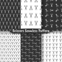 Set of Scissors seamless pattern vector