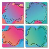 Set of Abstract liquid shape Fluid design, Abstract Modern Graphic vector