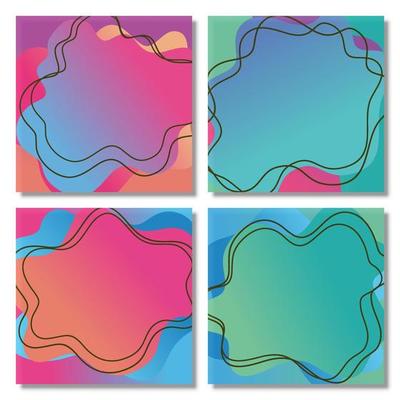 Set of Abstract liquid shape Fluid design, Abstract Modern Graphic