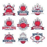 vector set of bowling logos, emblems and design elements.