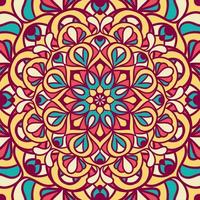 Ethnic Mandala Round Ornament Pattern With Colorful vector