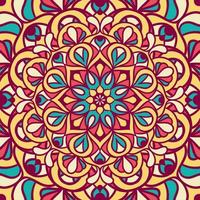 Ethnic Mandala Round Ornament Pattern With Colorful vector