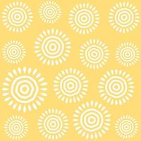 Cute hand drawn sun seamless pattern background vector