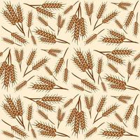 Wheat seamless pattern background hand drawn vector