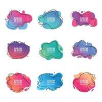 Set of Abstract liquid shape Fluid design vector