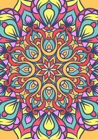 Ethnic Mandala Round Ornament Pattern With Colorful vector
