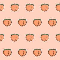 Peaches fruit vector seamless pattern