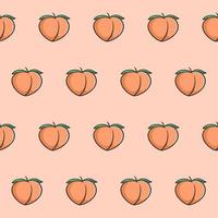 Peaches fruit vector seamless pattern