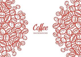 Hand drawn background with coffee beans vector