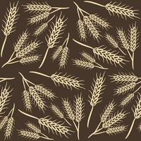 Wheat seamless pattern background hand drawn vector