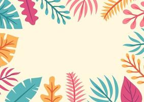 Modern tropical leaves background design vector