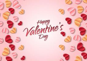 Happy valentine's day heart frame background vector