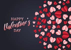 Happy valentine's day heart frame background vector