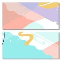 Set of Abstract Shape Background Memphis Pastel Color vector