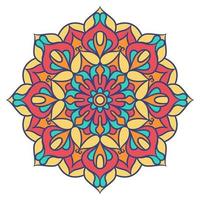 Ethnic Mandala Round Ornament Pattern With Colorful vector