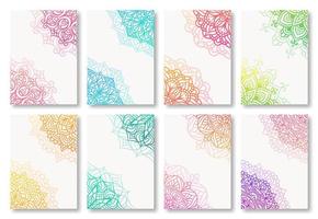 Set of continental retro mandala background with gradient vector