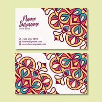 Vintage business card with mandala design template vector