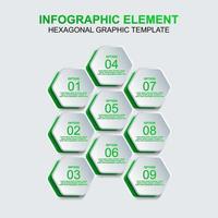 plantilla de vector de elemento infográfico hexagonal