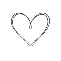 Continuous line drawing of love sign. Love heart one line drawing vector