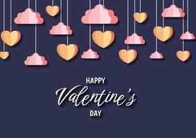 Happy valentine's day heart frame background vector