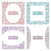 Set of Hand draw Kids doodle backgrounds vector