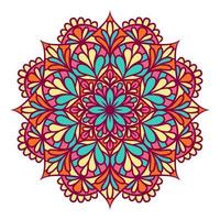 Ethnic Mandala Round Ornament Pattern With Colorful vector