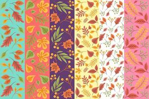 Set Of Abstract Floral Seamless Pattern vector