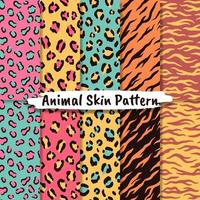 Vector seamless patterns set with animal skin texture.