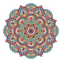 patrón de ornamento redondo de mandala étnico con colorido vector