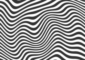 Abstract black and white wavy lines striped background vector