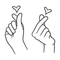 Hand with fingers in heart shape vector