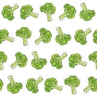 Broccoli hand drawn vector seamless pattern