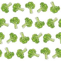 Broccoli hand drawn vector seamless pattern