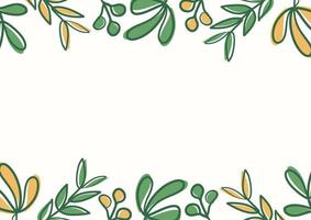 Botanical green floral leaves background with copy space for text vector