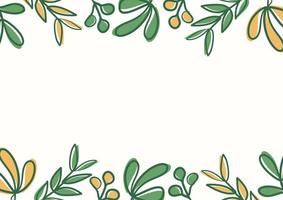 Botanical green floral leaves background with copy space for text vector