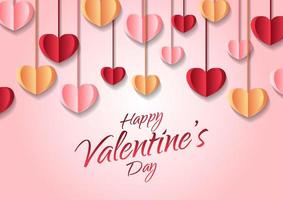 Happy valentine's day heart frame background vector