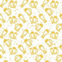 Glasses Beer Seamless Pattern vector