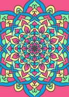 Ethnic Mandala Round Ornament Pattern With Colorful vector
