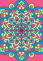 Ethnic Mandala Round Ornament Pattern With Colorful vector