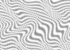 Abstract wavy black and white dots halftone background vector