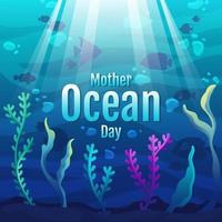 Mother Ocean Day Background vector