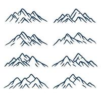 mountain peaks set collection hand drawn vector
