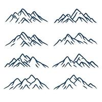 picos de montaña set colección dibujado a mano vector