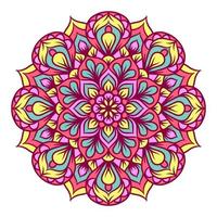 Ethnic Mandala Round Ornament Pattern With Colorful vector