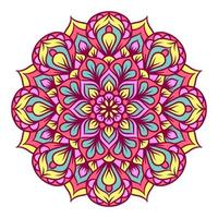 Ethnic Mandala Round Ornament Pattern With Colorful vector