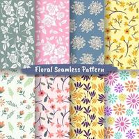 Set Of Abstract Floral Seamless Pattern vector