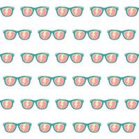 Seamless pattern background sunglasses with color vector