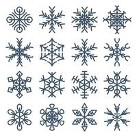 Snowflake collection isolated on white background vector