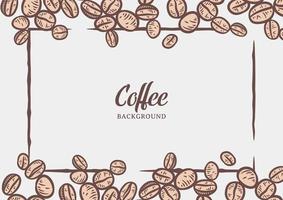 Hand drawn background with coffee beans vector